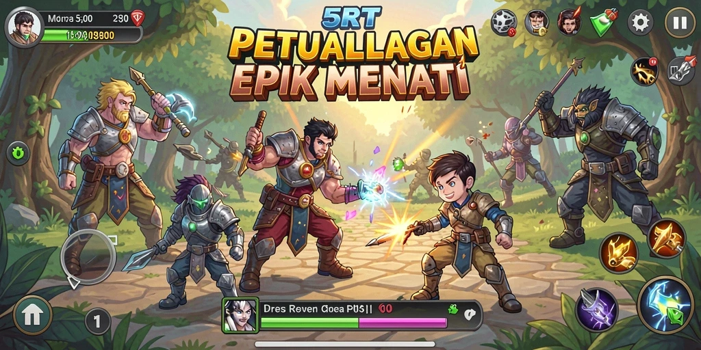 Tangkapan layar utama dari gameplay <strong>5RT</strong> yang menampilkan suasana petualangan yang mendebarkan.