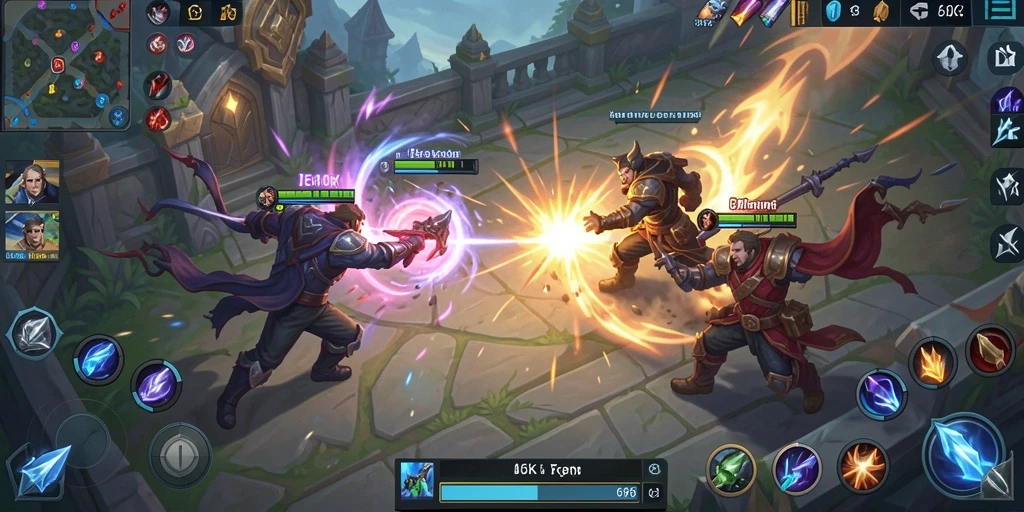 Tampilan seru dari gameplay MOBA 66K dengan karakter dinamis.