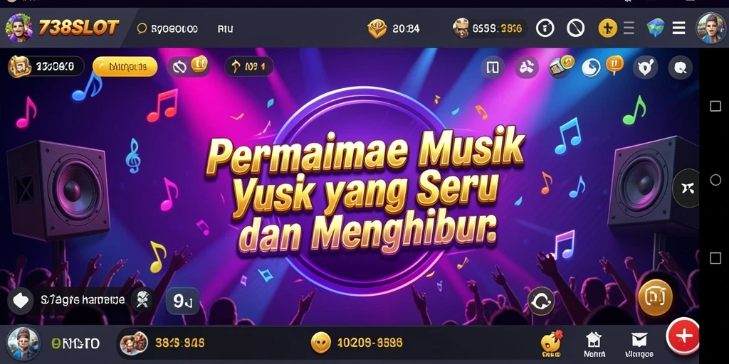 Screenshot menunjukkan gameplay menarik dari 738SLOT dengan elemen musik.