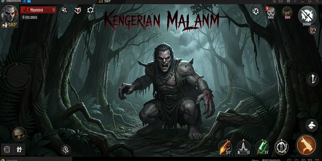 Tampilan gameplay menegangkan dalam 99RP dengan suasana Horror.