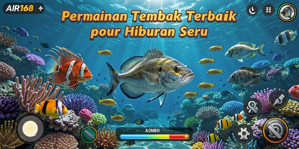 Tampilan seru dari gameplay Tembak Ikan dalam AIR168.