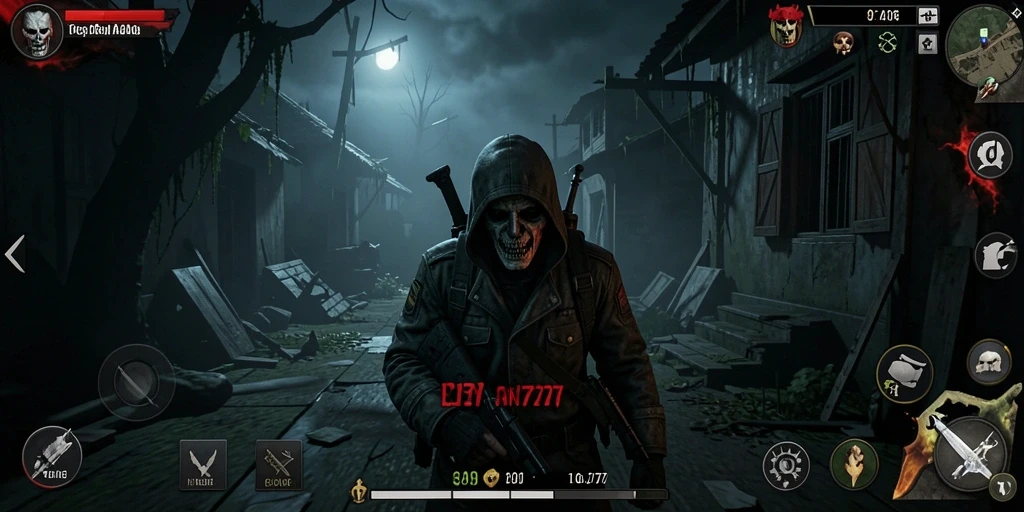 Screenshot gameplay AN777 yang menegangkan dengan suasana mencekam.