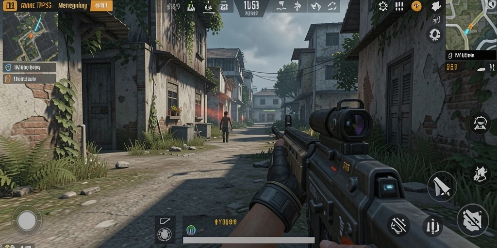 Screenshot AYU89 menampilkan pertempuran intens dalam game TPS.