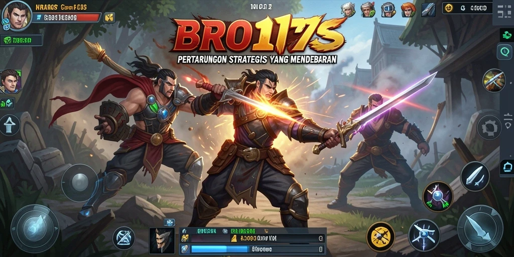 Screenshot gameplay BRO178 menampilkan pertempuran strategis yang seru.