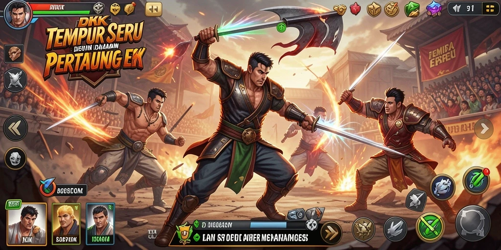 Tampilan dinamis gameplay DKK yang mendebarkan dalam pertarungan TPS.