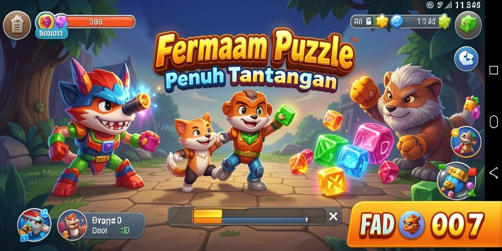 Tangkapan layar utama FAV77 menunjukkan gameplay puzzlenya yang menantang dan interaktif.