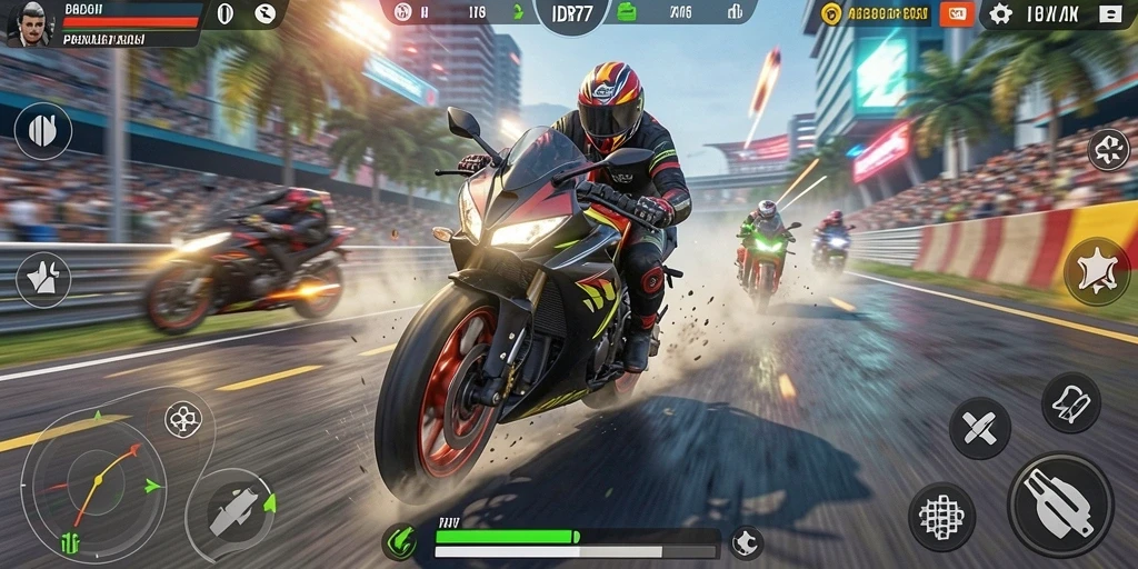 Gameplay seru di IDR77 dengan balapan motor yang menegangkan.