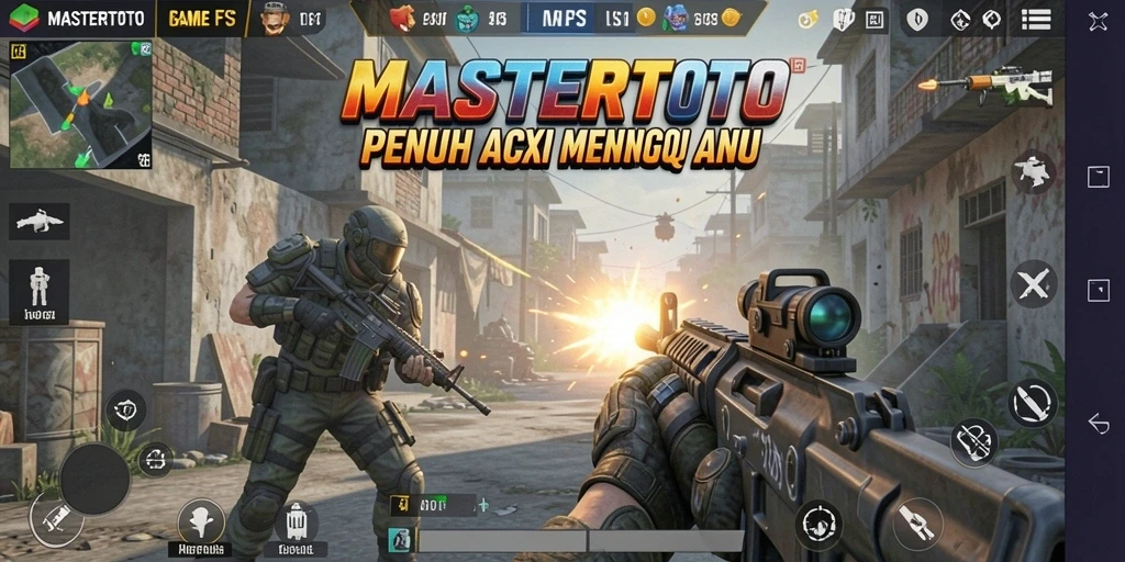Tangkapan layar menunjukkan aksi intens dalam pertempuran MASTERTOTO.