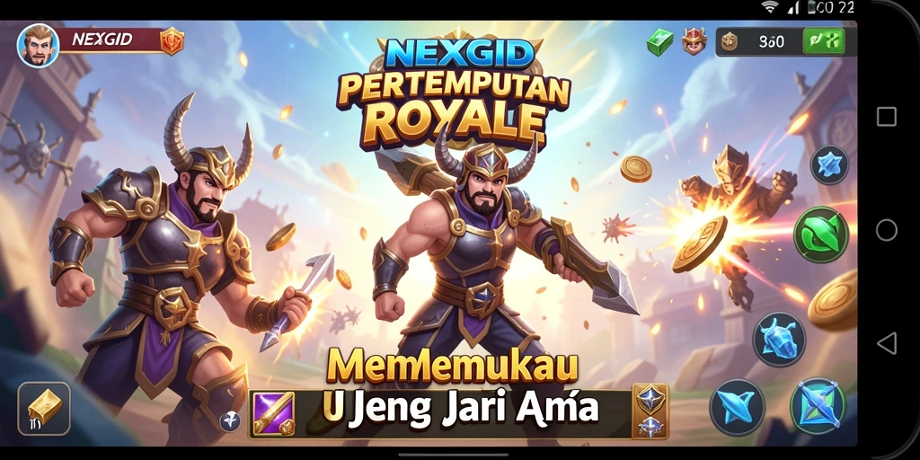 Screenshot gameplay NEXGID menampilkan aksi pertempuran Royale epic.