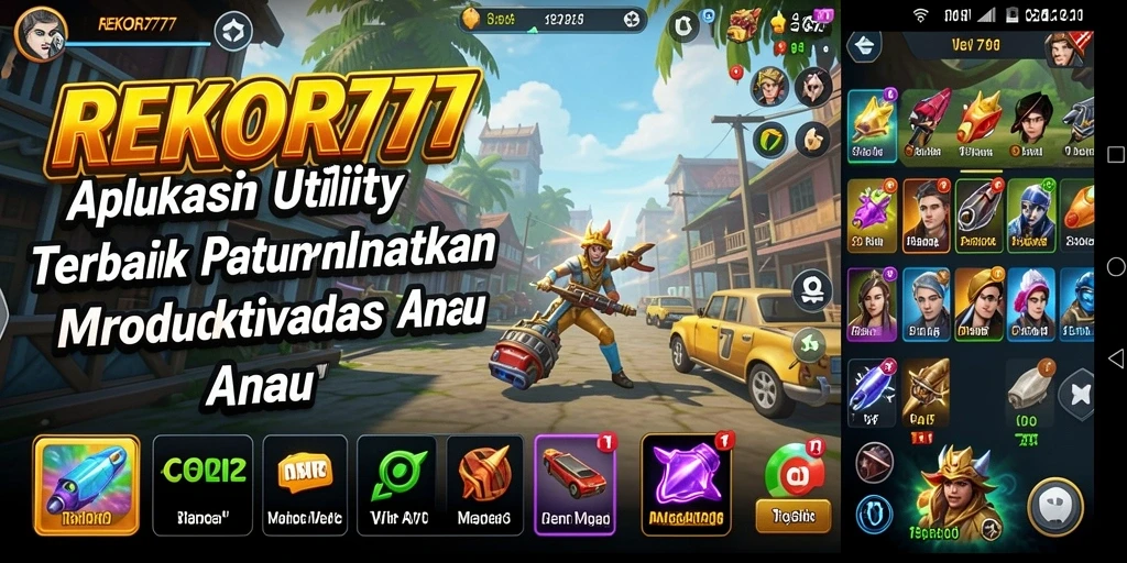 Tampilan utama aplikasi REKOR777 yang sederhana dan intuitif.