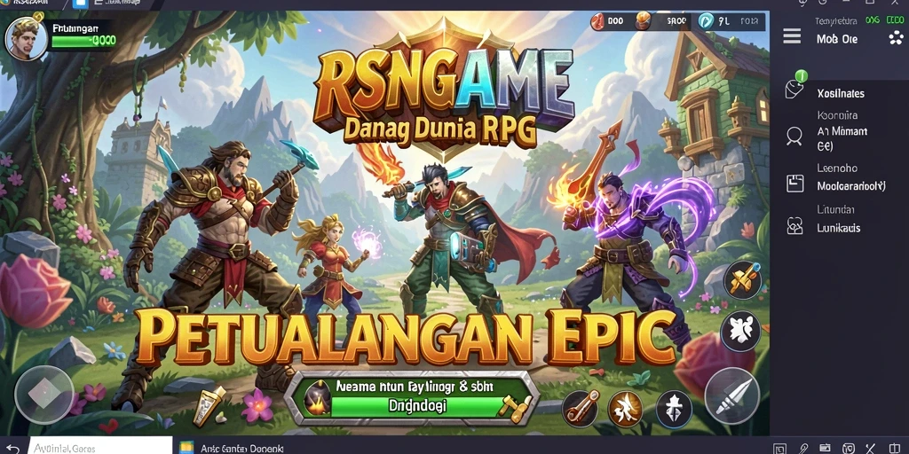 Screenshot gameplay RSNGAME menampilkan pertarungan epic antara karakter.
