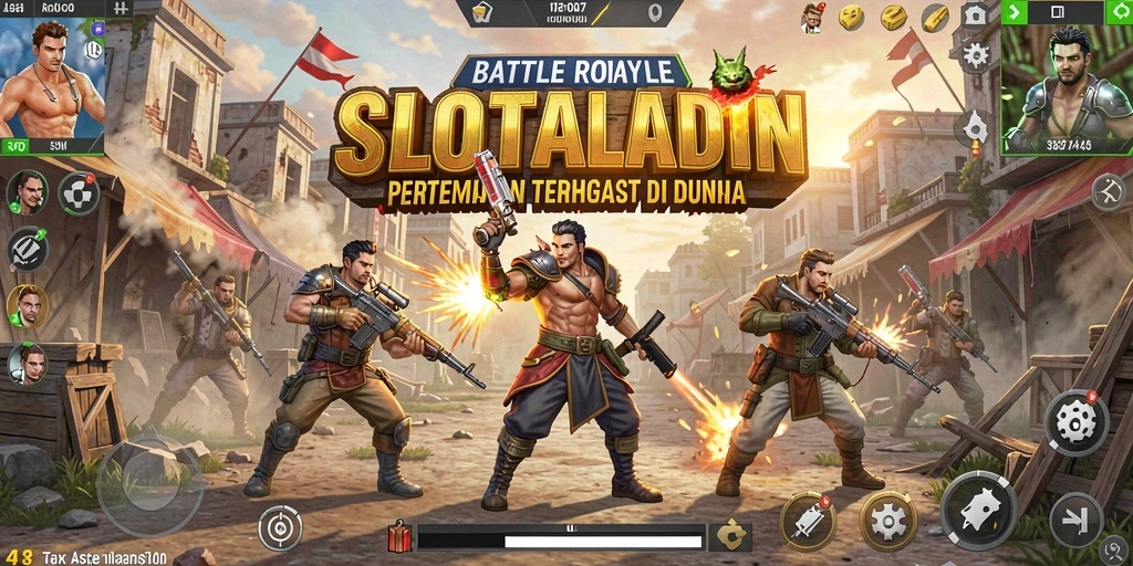 Gameplay SLOTALADIN yang intens dan seru dalam pertempuran Battle Royale.