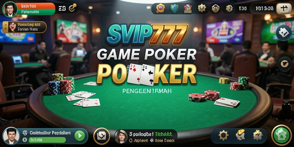 Tampilan menarik dari gameplay poker SVIP777 yang mendebarkan.