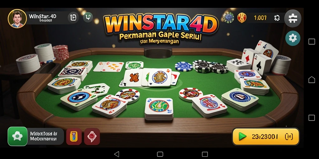 Tampilan gameplay Gaple yang menarik dan interaktif di WINSTAR4D.